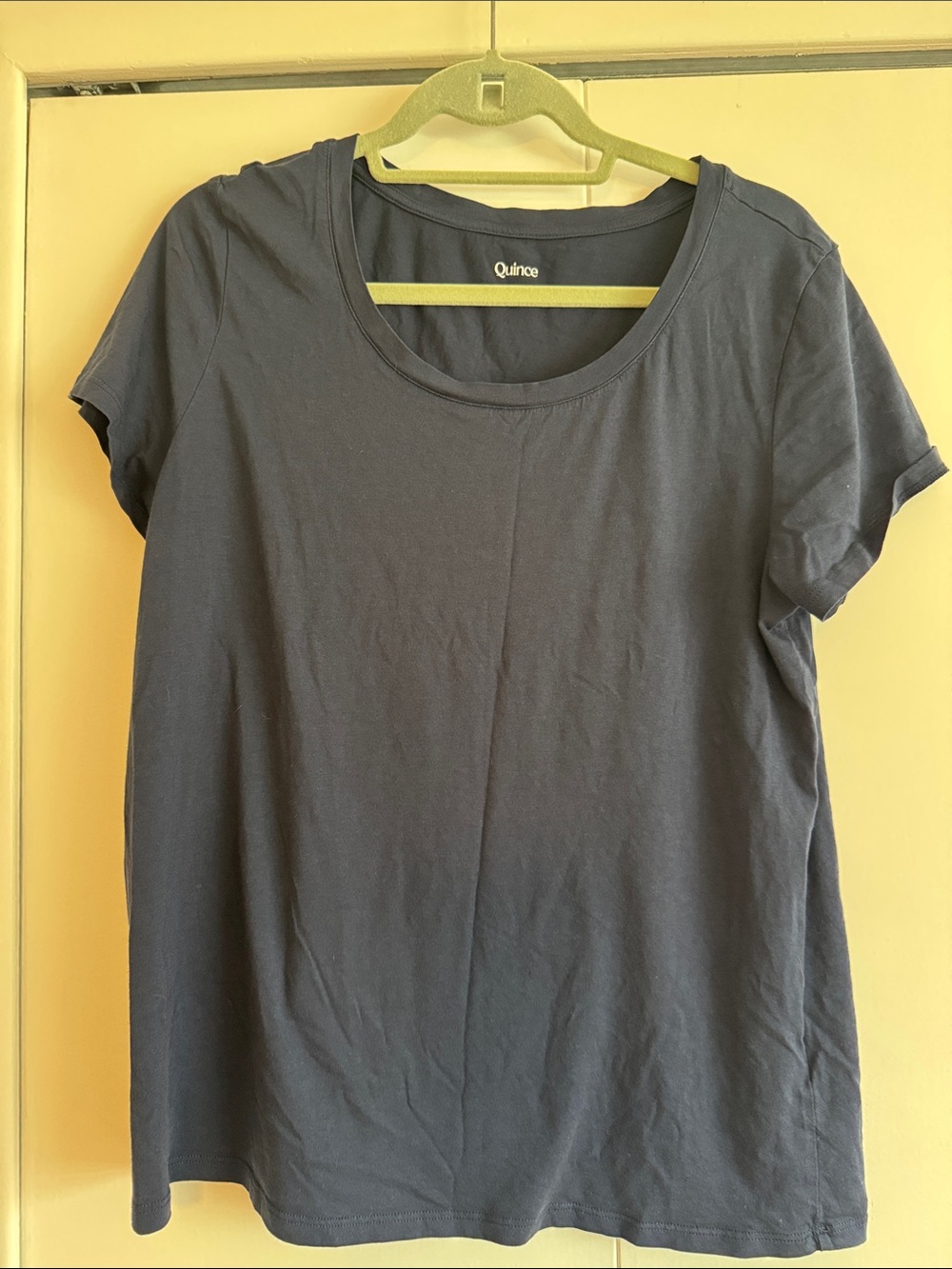 Quince Women's Short Sleeve Crewneck T-Shirt in Navy Blue